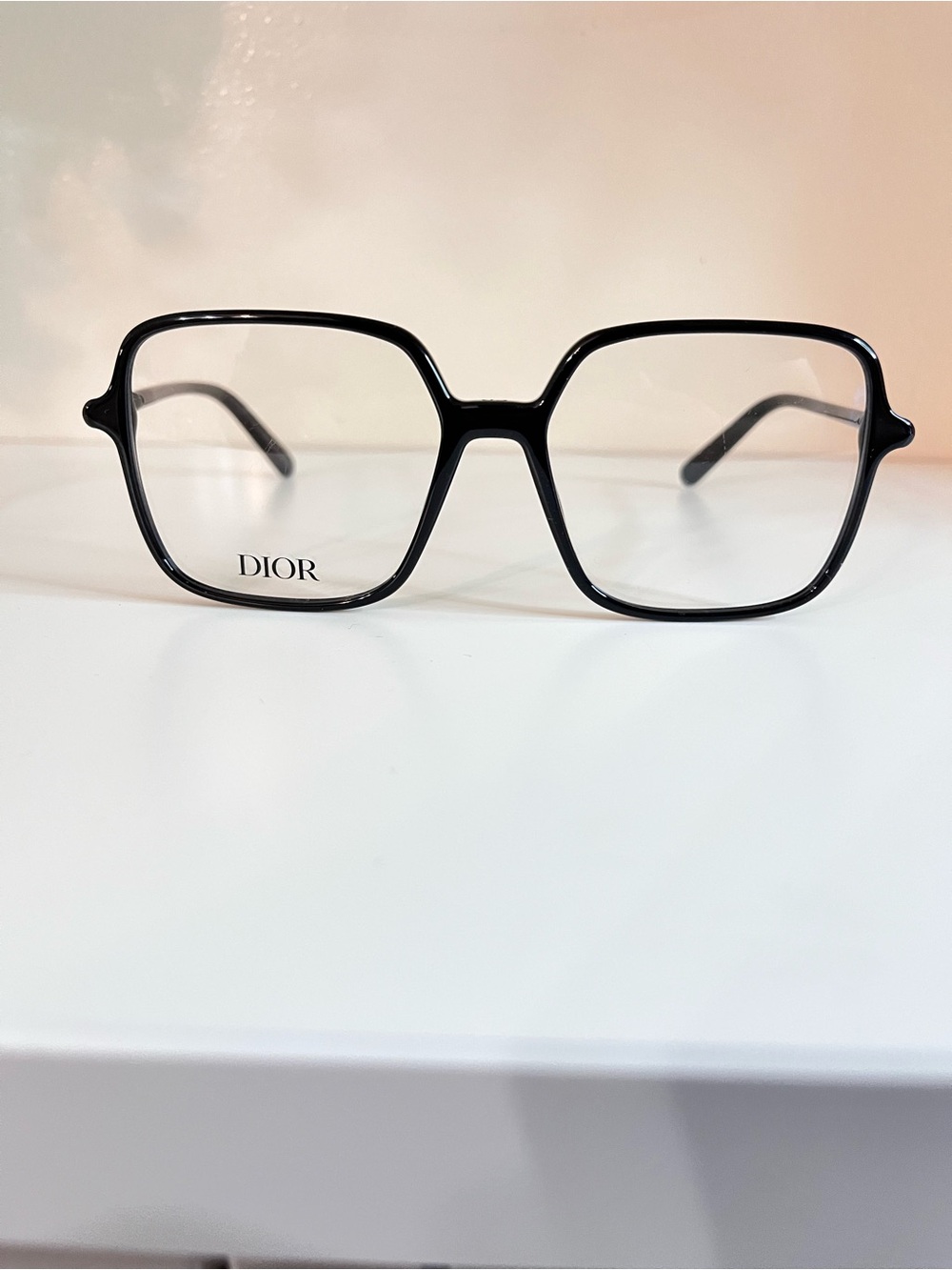 Dior Black Geometric Oversized Optical Frames